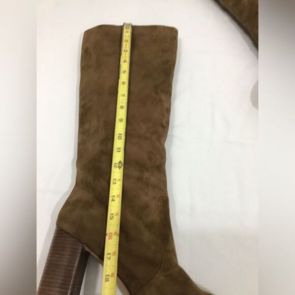 Dolce Vita Thea Brown Suede Knee High Stacked Heel Boots Size 13 Women - Picture 13 of 16